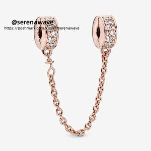 Pandora Clear Pavé Safety Chain Clip Charm